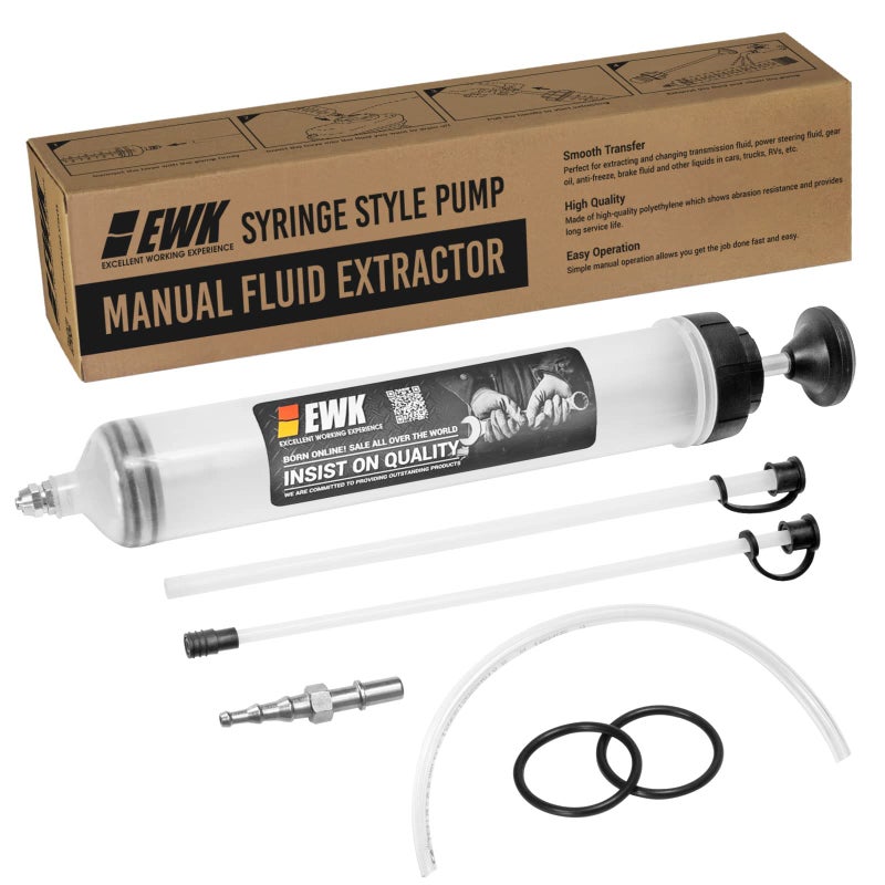 EWK 500cc Automotive Fluid Syringe Extractor with Hose for Automotive Oil Extraction