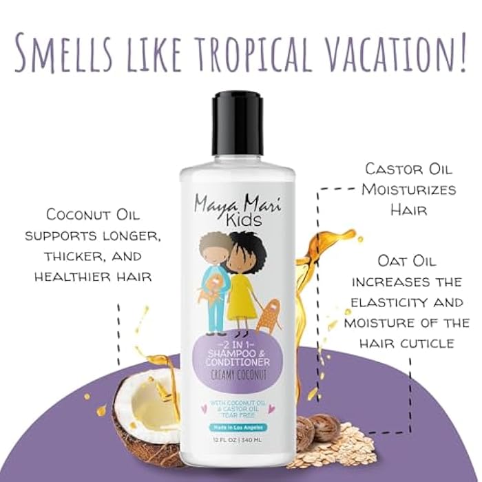 MAYA MARI Kids - Curly Hair Must Have 3-Piece Haircare Set - Includes 2-in-1 Shampoo Conditioner, Curl Cream & Detangler Spray - Gentle Coconut Formula for Daily Cleansing, Moisturizing - Image 5