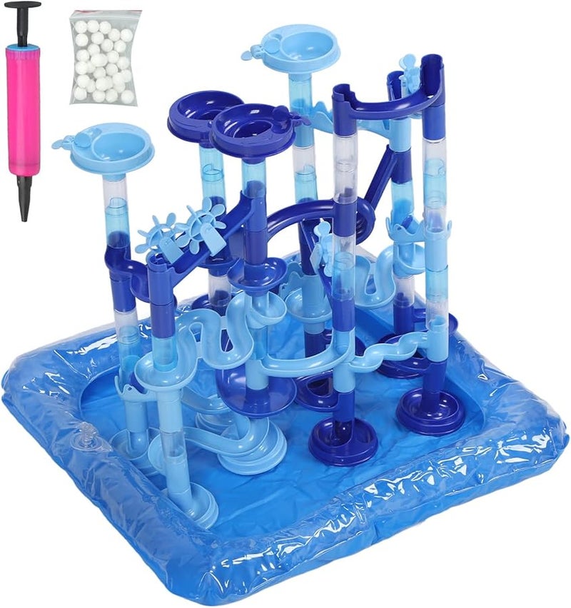 Blue Marble Run Building Blocks Set Educational Water Play Toy 30 Balls - Image 1