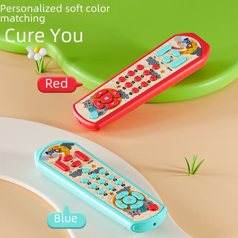 Infant and Toddler Educational Lighting Three-Speech Tv Artificial Remote Control Early Education Foreign Language Multi-Functional Play House Toy(Color box remote control-red-Chinese color box) - Image 3