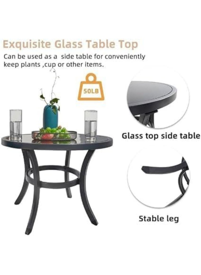 5 Pieces Patio Furniture Set Outdoor Patio Conversation Bistro Set Modern Chairs with Coffee Table for Home and Balcony Patio Outdoor Furniture Conversation Sets with Porch Chairs and Glass
