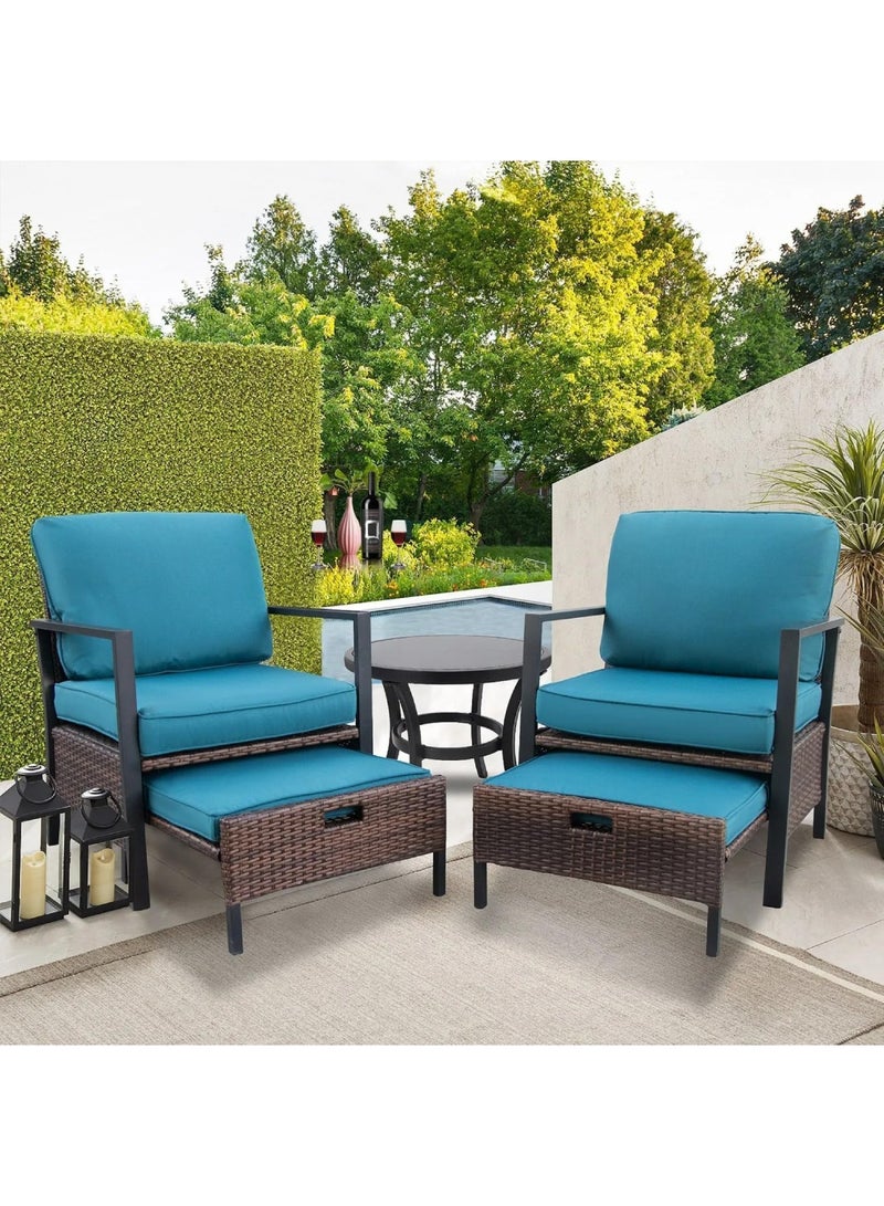 5 Pieces Patio Furniture Set Outdoor Patio Conversation Bistro Set Modern Chairs with Coffee Table for Home and Balcony Patio Outdoor Furniture Conversation Sets with Porch Chairs and Glass