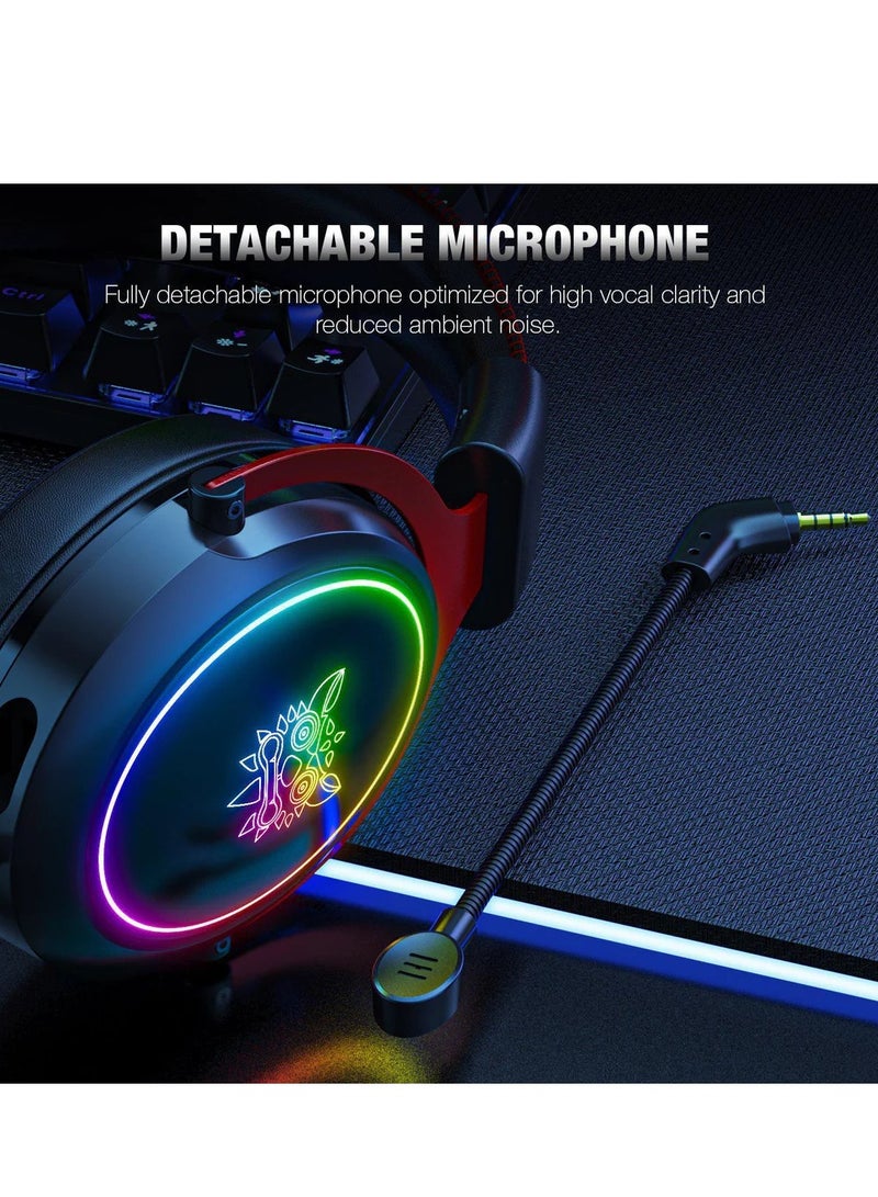 أونيكوما سماعة الألعاب السلكية ONIKUMA X10 RGB مع ميكروفون قابل للفصل - Image 3