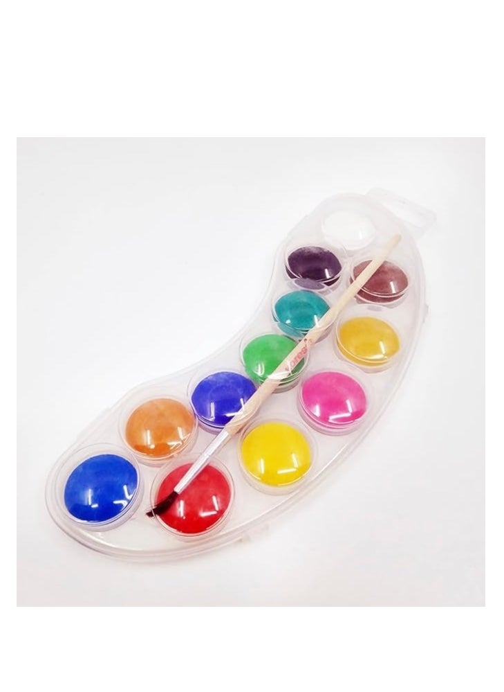 Kores Akuarellos "Mini" with 12 colours Contains 1 free brush Ideal for school and leisure time Practical lid with mixing areas to mix individual colours MK30101  - Image 2