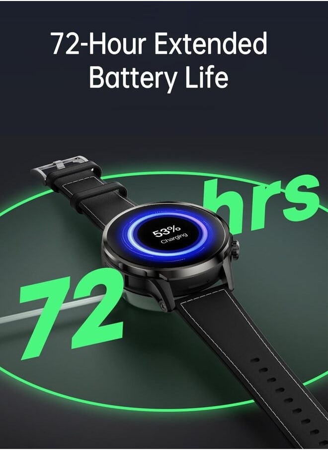 BLACK SHARK - Watch X BS-W2403 Smartwatch 1.9 inch AMOLED Display,Game Notifications, 2-Megapixel Camera For Taking Pictures, 2 Available Strap & Videos, Leather and Silicon Strap, 3-Days Battery Life - Black - Image 1