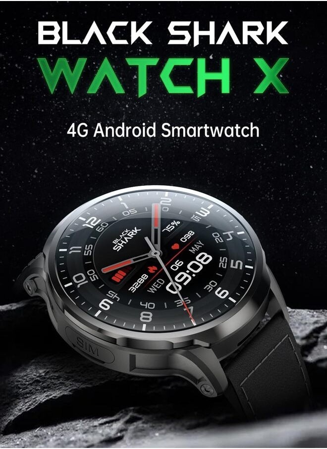 BLACK SHARK - Watch X BS-W2403 Smartwatch 1.9 inch AMOLED Display,Game Notifications, 2-Megapixel Camera For Taking Pictures, 2 Available Strap & Videos, Leather and Silicon Strap, 3-Days Battery Life - Black - Image 1
