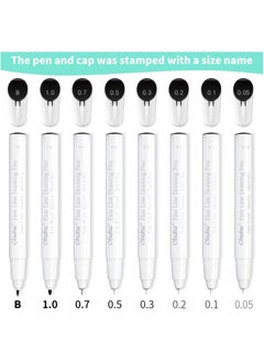 Ohuhu Micro Pen Fineliner Drawing Pens: 8 Sizes Fineliner Pens Pigment Black Ink Assorted Point Sizes Waterproof for Writing Drawing Journaling Sketching Anime Manga Watercolor for Artists Beginners  - Image 4