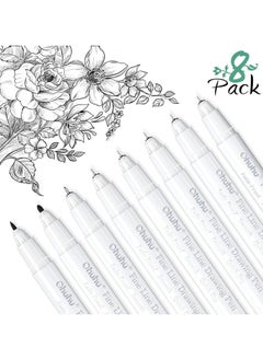 Ohuhu Micro Pen Fineliner Drawing Pens: 8 Sizes Fineliner Pens Pigment Black Ink Assorted Point Sizes Waterproof for Writing Drawing Journaling Sketching Anime Manga Watercolor for Artists Beginners  - Image 3