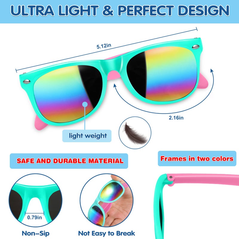 GINMIC Kids Sunglasses Bulk Party Favors, 12Pack Valentines Day Gifts UV 400 Protection Neon Sunglasses for Boys and Girls, Party Favor, Birthday Classroom Goodie Bags Party Supplies. - Image 4