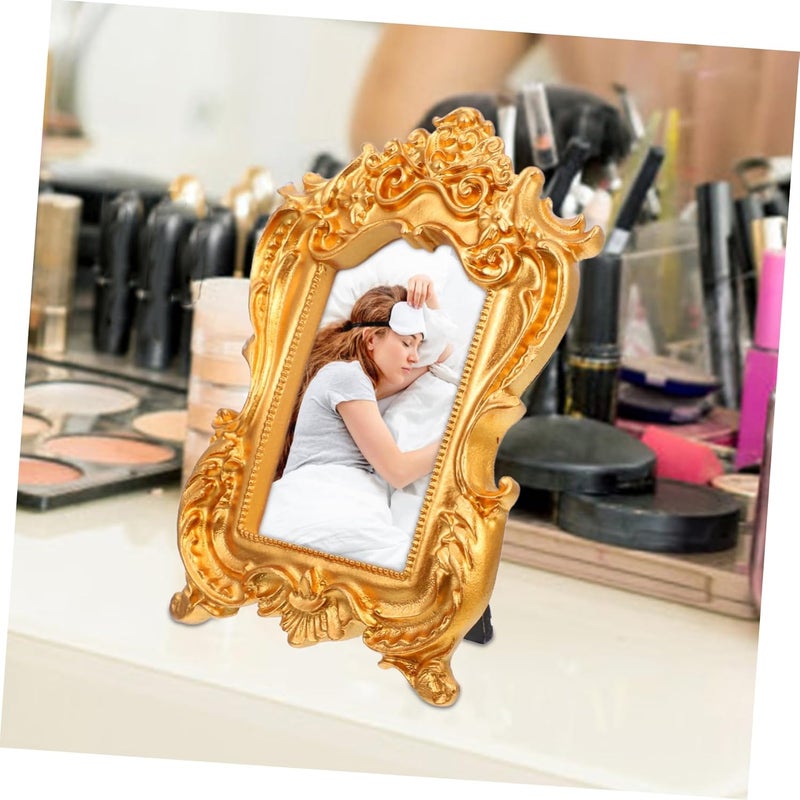VOSAREA Vintage Ornate Picture Frame Decorative Photo Holder for Tabletop Home Office Decor Baroque Style Creative Display Frame for Bedroom and Shop - Image 5