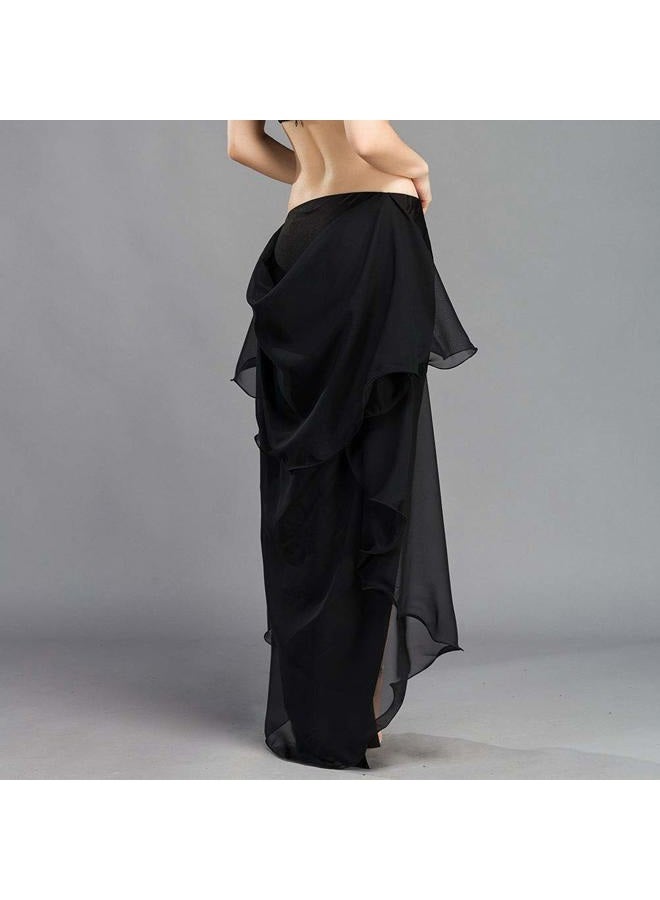 ROYAL SMEELA Chiffon Belly Dance Skirt Belly Dance Costume for Women Dancing Dress One Size, 6 Colors, Black, One size - Image 5