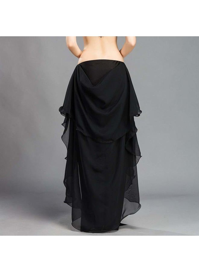 ROYAL SMEELA Chiffon Belly Dance Skirt Belly Dance Costume for Women Dancing Dress One Size, 6 Colors, Black, One size - Image 4
