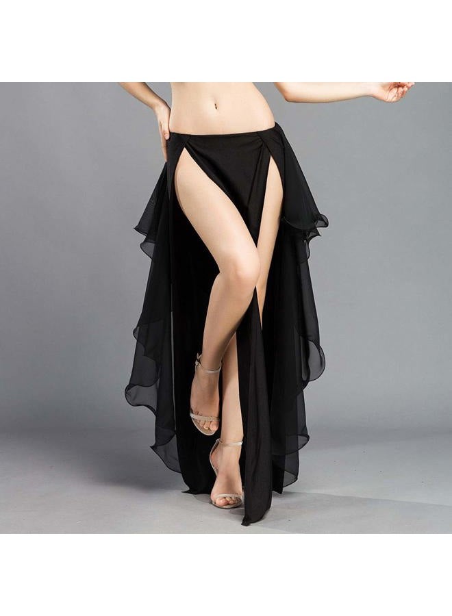 ROYAL SMEELA Chiffon Belly Dance Skirt Belly Dance Costume for Women Dancing Dress One Size, 6 Colors, Black, One size - Image 3