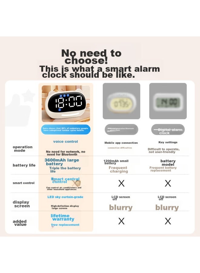 Qt-timer Timer Alarm Clock For Students, Wake-up Aid, Voice-controlled Electronic Clock, Children's Smart Alarm, Time Management Device, Timer - Image 2