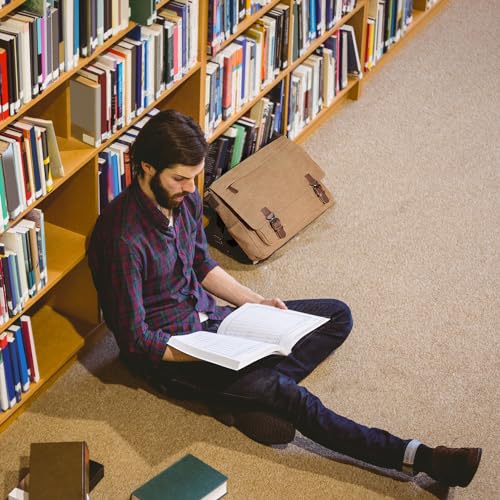 Mactso Canvas Messenger Bag for Men Women,Travel Satchel Shoulder bag 15.6 Inch Laptop Bags Business (Coffee) - Image 5