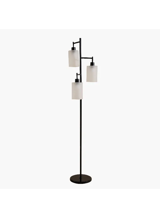 Home Box Haskett Gleam Metal Floor Lamp with 3-Glass Shade -165 cm