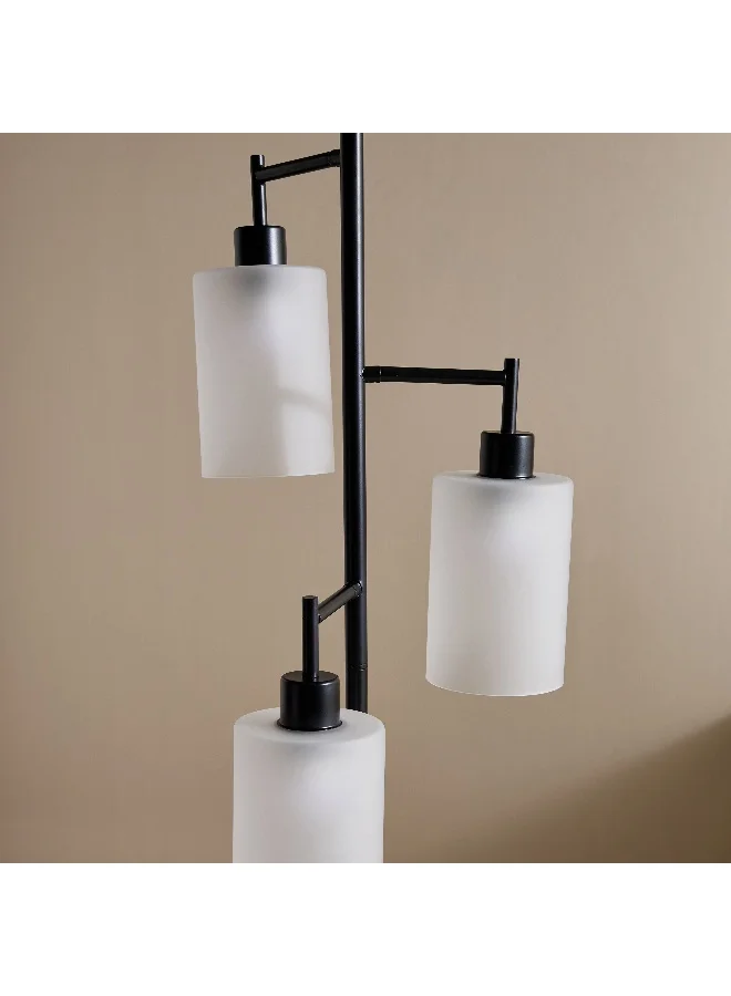 Home Box Haskett Gleam Metal Floor Lamp with 3-Glass Shade -165 cm