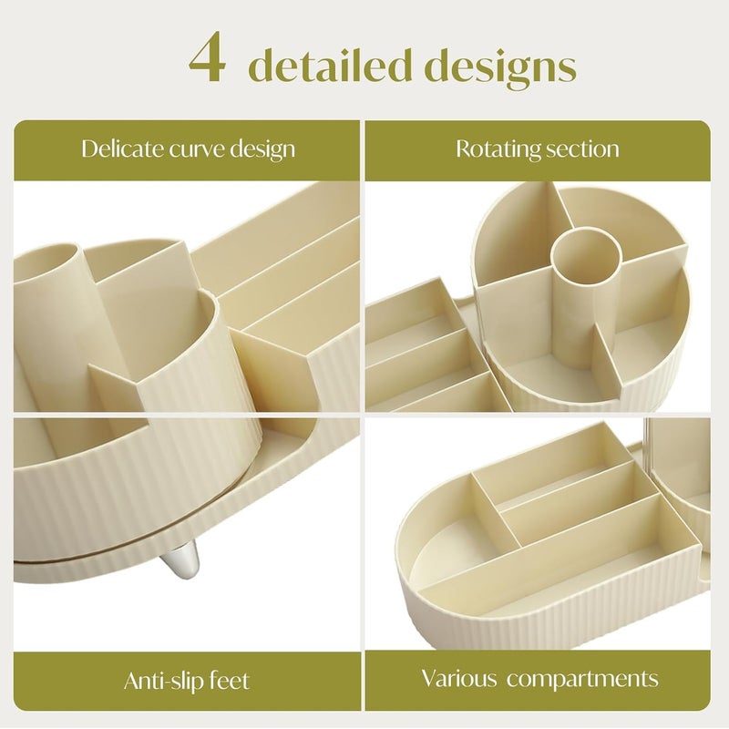 DHVYANT MART Modern 360 Rotating Makeup Brush Holder  Cosmetic Display Cases  Storage For Makeup Brushes  EyelinerLipsticksSkincare Products  Suitable For Bedroom And Bathroom - Image 2
