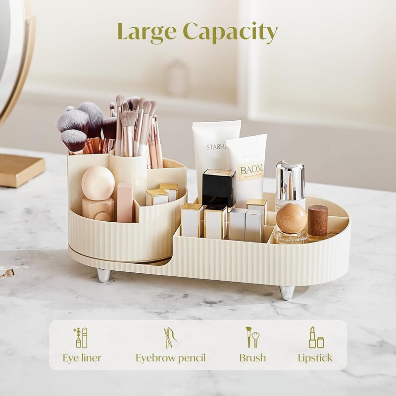 DHVYANT MART Modern 360 Rotating Makeup Brush Holder  Cosmetic Display Cases  Storage For Makeup Brushes  EyelinerLipsticksSkincare Products  Suitable For Bedroom And Bathroom - Image 3