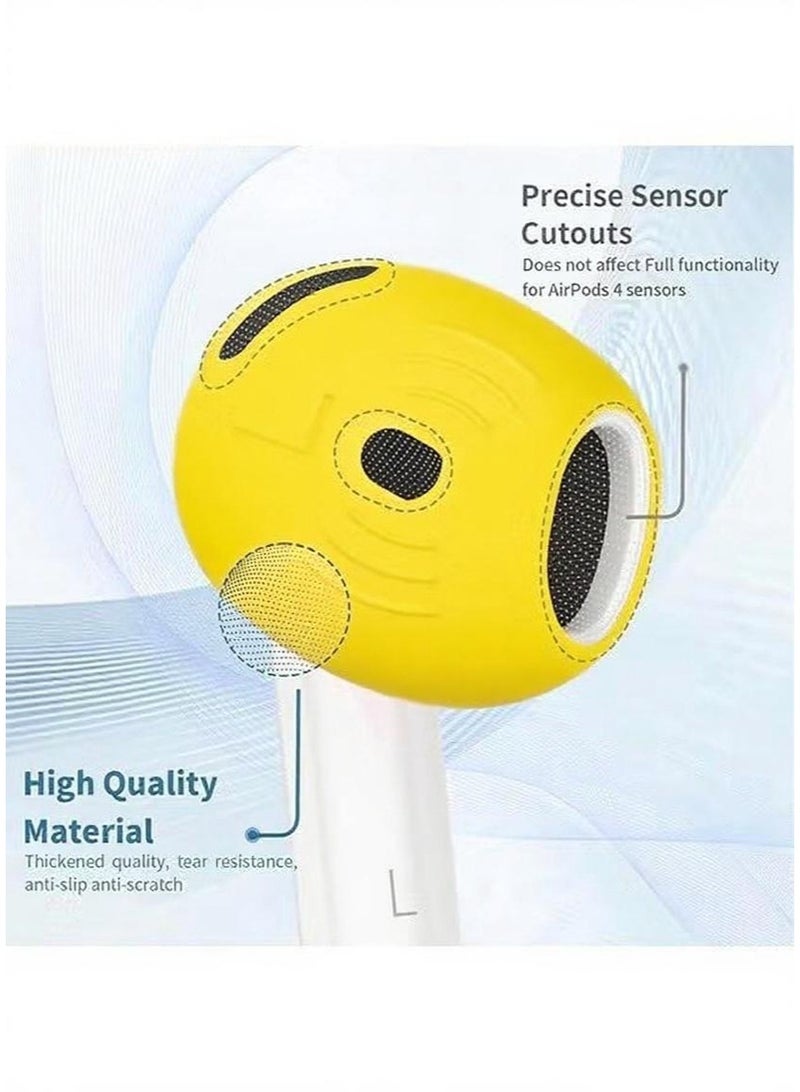 5 Pairs for AirPods 4 Ear Tips Covers, Sport Anti Slip Anti Scratche Skin Soft Silicone Eartip, AirPods 4 Gen Earbuds Accessories, Compatible with Apple AirPods 4th Generation (5 Colors Mix) - Image 4