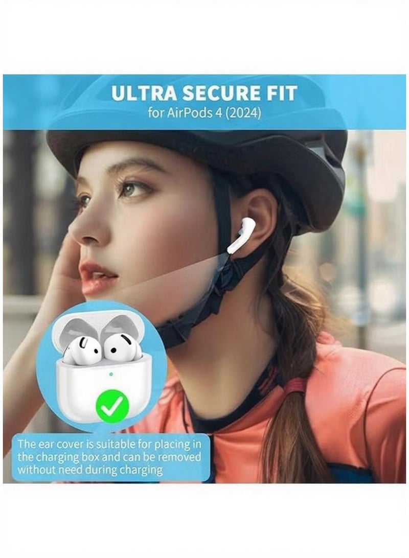 5 Pairs for AirPods 4 Ear Tips Covers, Sport Anti Slip Anti Scratche Skin Soft Silicone Eartip, AirPods 4 Gen Earbuds Accessories, Compatible with Apple AirPods 4th Generation (5 Colors Mix) - Image 3