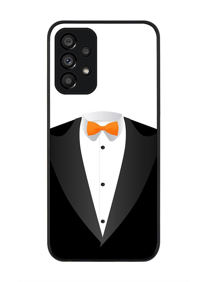 Stylizedd Rugged Black edge case for Samsung Galaxy A73 5G Slim fit Soft Case Flexible Rubber Edges Anti Drop TPU Gel Thin Cover - The Tux - Image 1