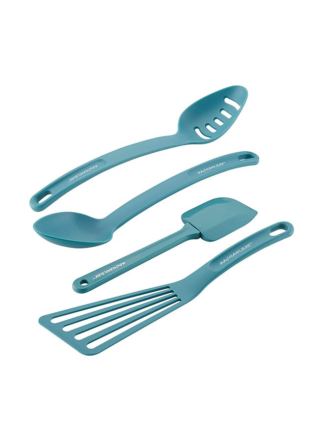 Rachael Ray 47564 Cucina Nylon Nonstick Utensils/Fish Turner, Spatula, Solid and Slotted Spoons, 4 Piece, Agave Blue - Image 1