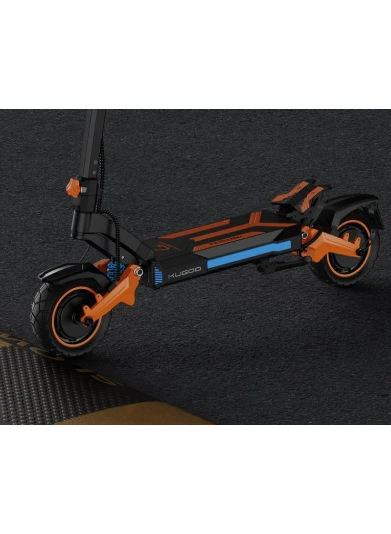 كي يو جي أو أو سكوتر كهربائي KUGOO F3 PRO MAX بمحرك مزدوج وبطارية 52 فولت 23.4 أمبير/ساعة، مدى طويل يصل حتى 95 كم، سكوتر قابل للطي للبالغين – لون برتقالي - Image 2