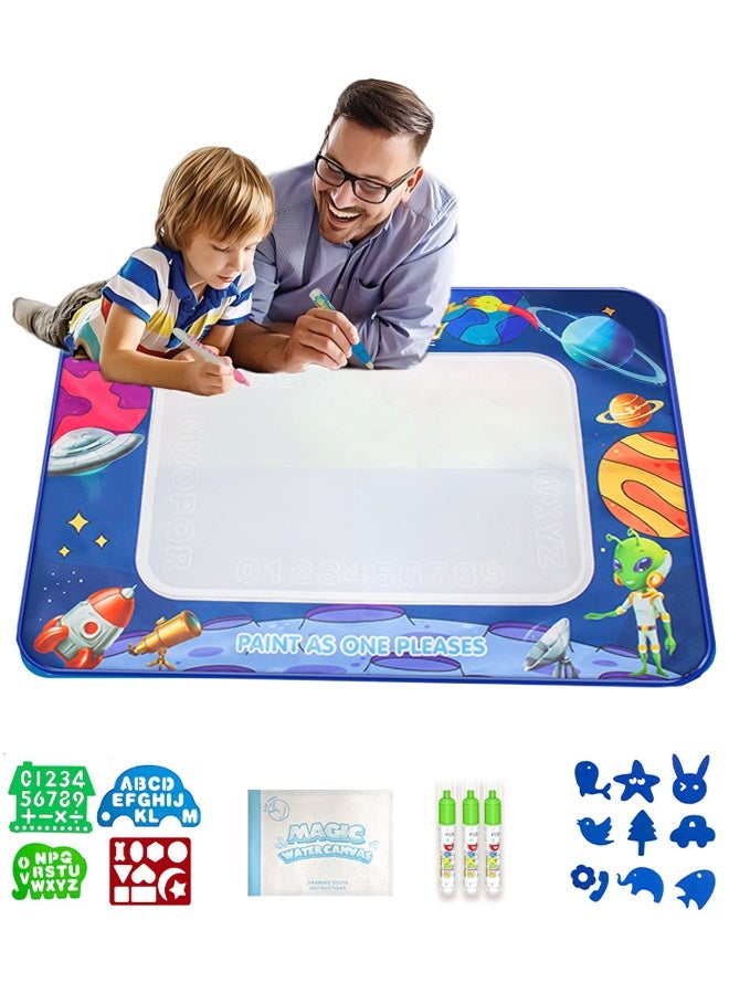 HALAMODO Toddlers Toys Water Doodle Mat - Kids Painting Writing Color Doodle Drawing Mat Toy Bring Magic Pens Educational Toys for Age 2 3 4 5 6 7 Year Old Girls Boys Age Toddler Gift ﻿ - Image 1