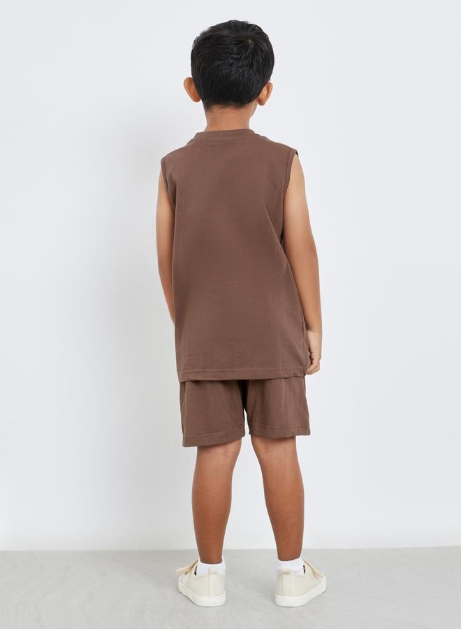 ستايلي طقم منسق من شورت وتيشيرت كت بطبعة ديناصور - Image 5