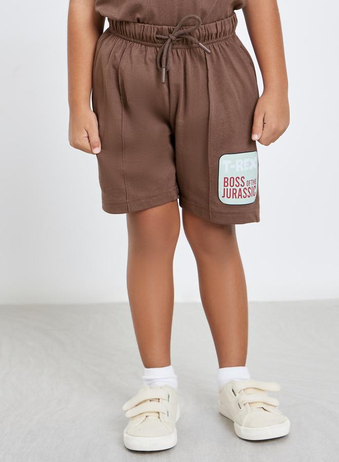 ستايلي طقم منسق من شورت وتيشيرت كت بطبعة ديناصور - Image 3