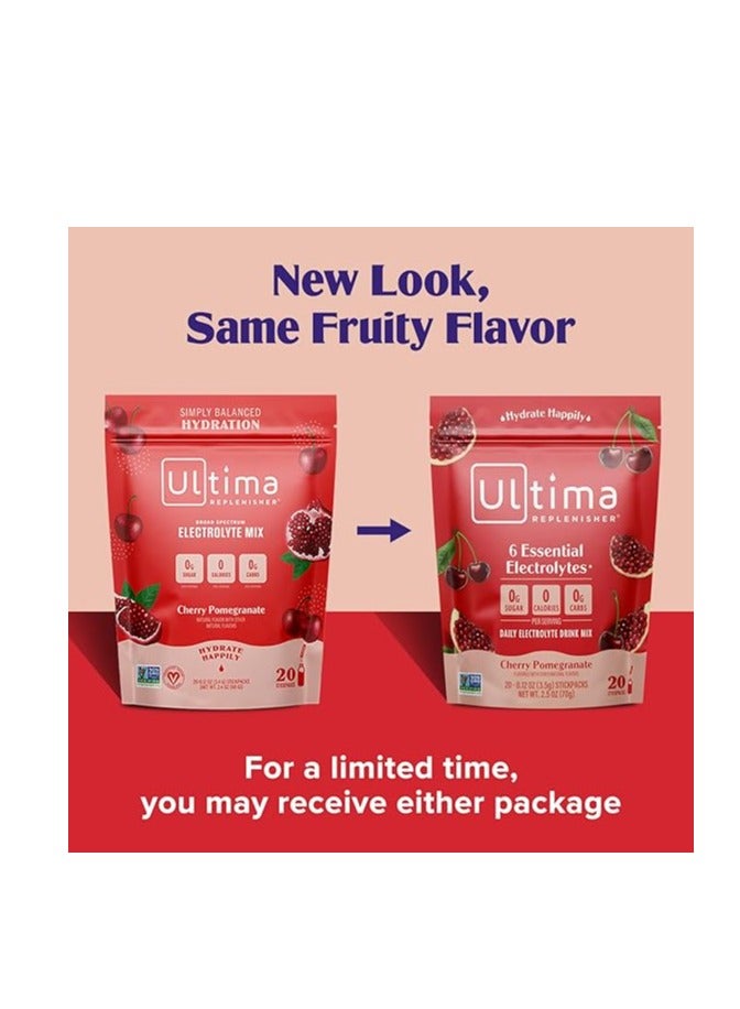 Ultima Replenisher 6 Essential Electrolytes Cherry Pomegranate 20 Stick packs - Image 2