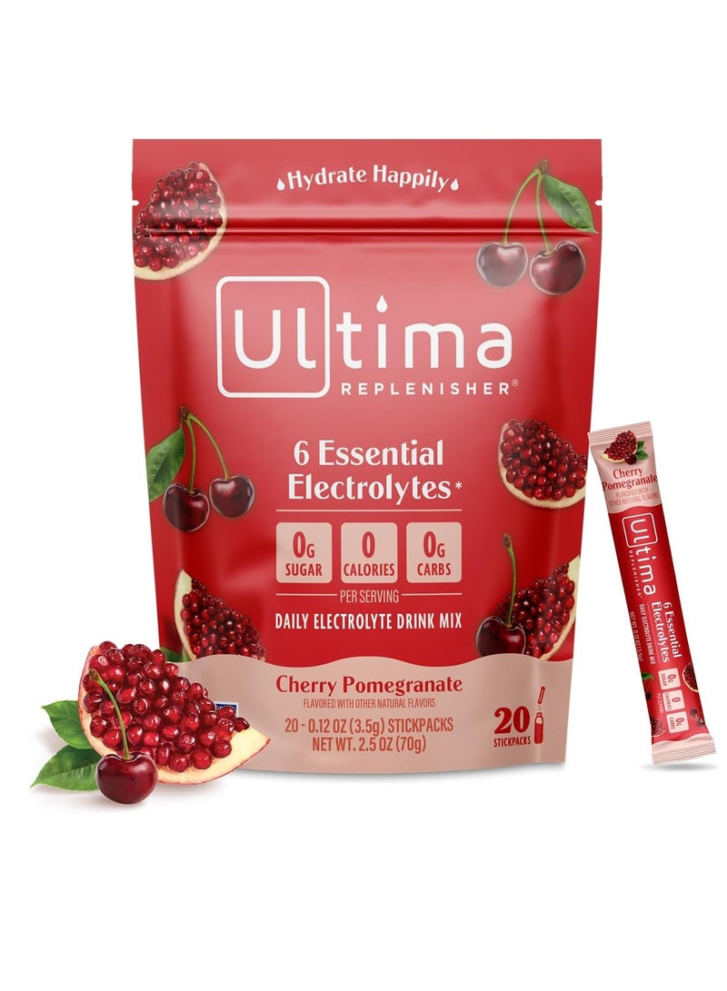 Ultima Replenisher 6 Essential Electrolytes Cherry Pomegranate 20 Stick packs - Image 1