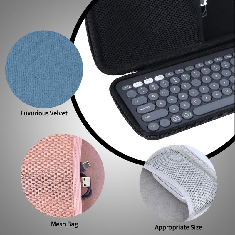Peyyargo Hard Storage Case Compatible with Logitech Pebble 2 Combo K380s/K380 Keyboard + M350/M350s Mouse (Graphite) - Image 4