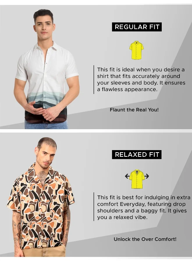 Beyoung Half Sleeve Abstract Paradise Hawaiian Shirt for Men Multicolour