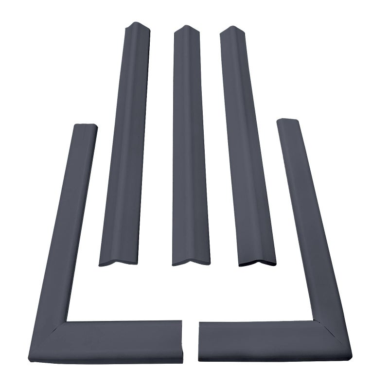 Cardinal Gates KEPK Large Hearth Pad Kit Fireplace Baby Proofing Adhesive Backed Fireplace Bumpers for Babies 125 Feet of Padding with 3 Straight Pieces 2 Corners Made in The USA Gray