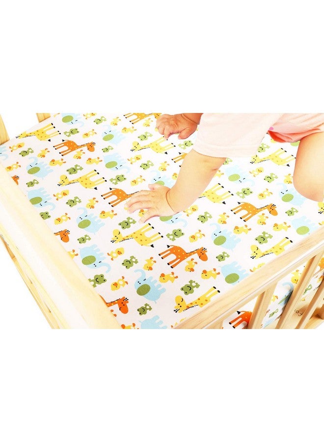 Knlpruhk Dinosaur Pack n Play Stretchy Fitted Playard Sheet Set 2 Pack Jersey Knit Ultra Soft Portable Mini Crib Sheets for Baby Boy Girl Elephant Giraffe Frogs by Knlpruhk - Image 5
