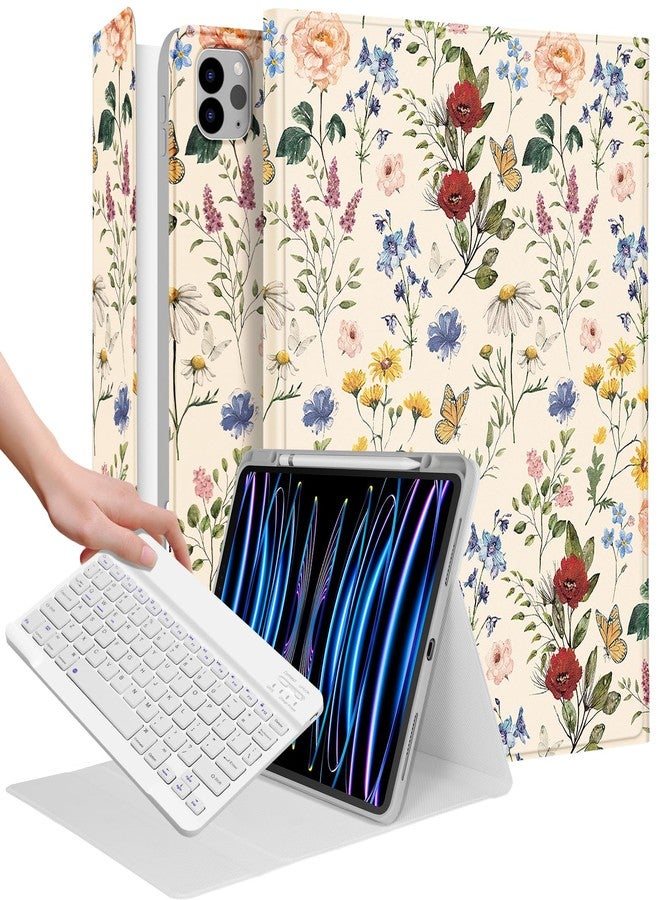 Wazzasoft for iPad Air 13 inch Case 2024 M2, for iPad Pro 12.9'' Case with Keyboard Pencil Holder Folio Tablet Cover Women Girls Cute Kawaii Strawberry for Apple Air 11, Pro 12.9 - Image 1