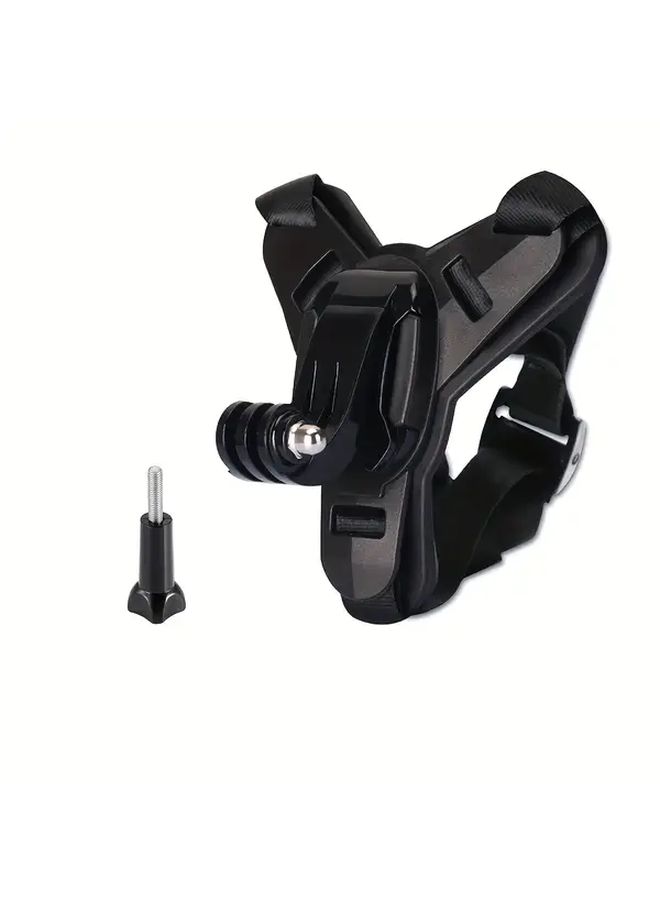 Adjustable Motorcycle Helmet Chin Mount Black For Action Cameras - Image 2