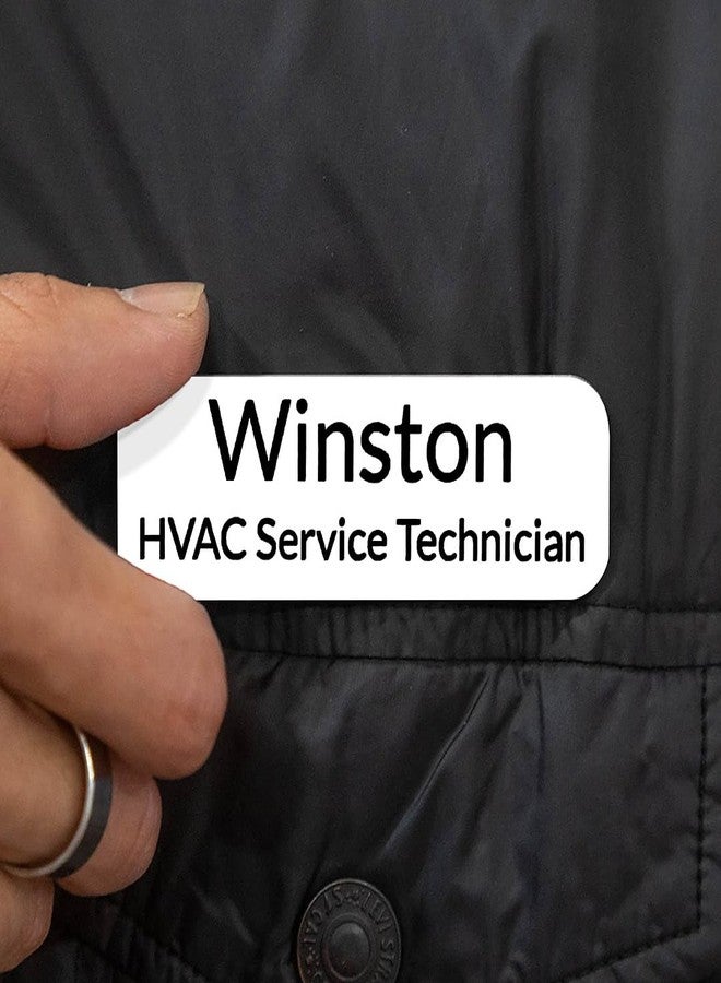 All Quality Name Tag/Badge Blanks - 10 Pack - White 1" X 3", Round Corners, Pin - Image 3