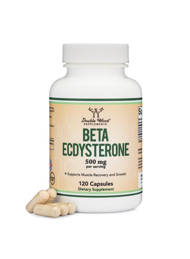 Double Wood Supplements Beta Ecdysterone Supplement - 500mg Per Serving (120 Capsules, 60 Servings) Powerful Plant Anabolic to Support Men's Health (Non-GMO and Gluten Free) by Double Wood - Image 1