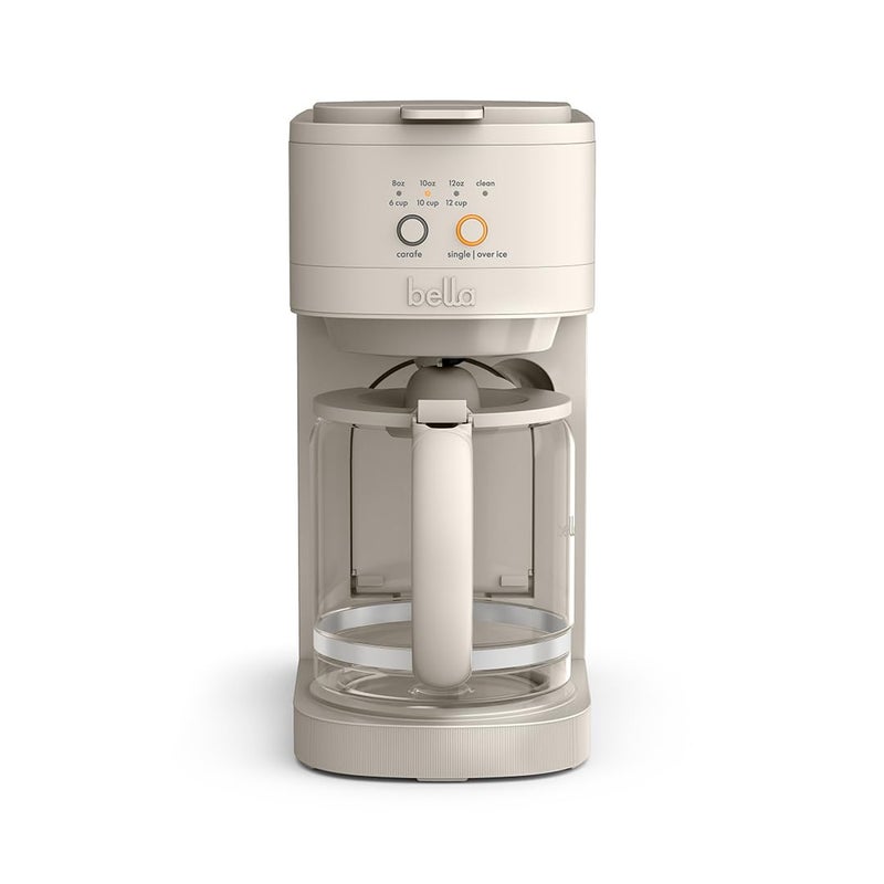 BELLA VersaBrew 2-in1 Coffee Maker, K-Cup compatible, Brew 3 Sizes Carafes & Single Serve Cups, Dishwasher Safe Reusable Filter & Filter Holder, Iced Coffee Function, 60oz Tank, Oatmilk - Image 1