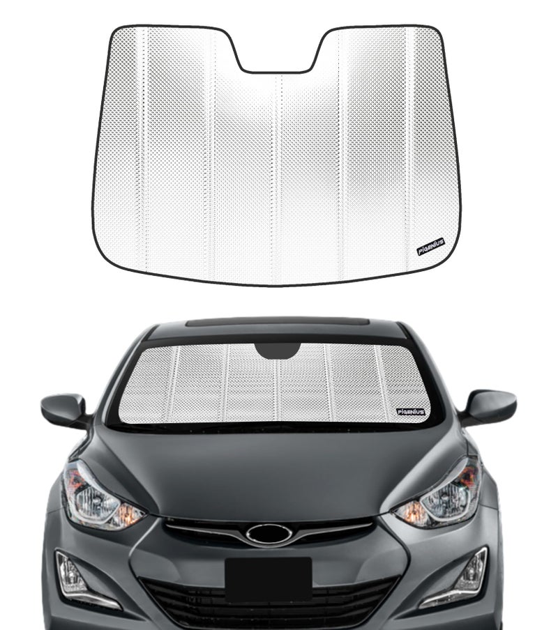 Pigenius Windshield Sun Shade for 20112016 Hyundai Elantra Sedan 20132014 Elantra Coupe Front Window Sunshade with Storage Bag