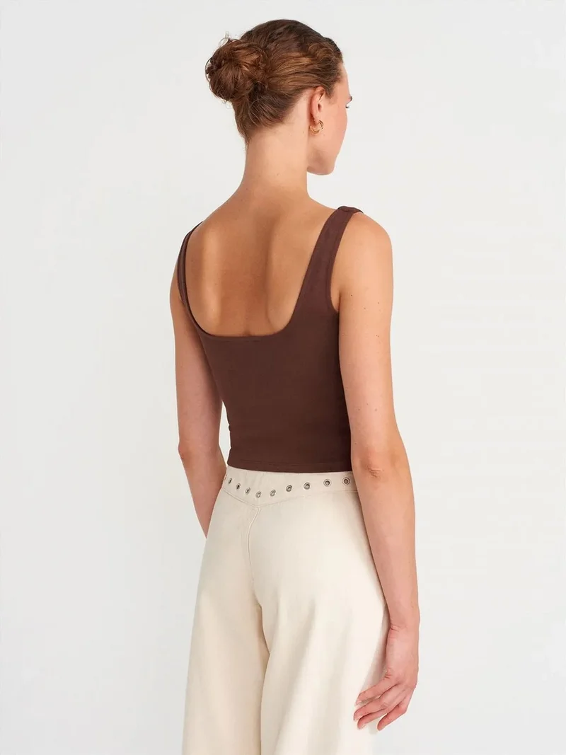 ديلفين Dilvin Women’s Cropped Corset Top With Square Neck