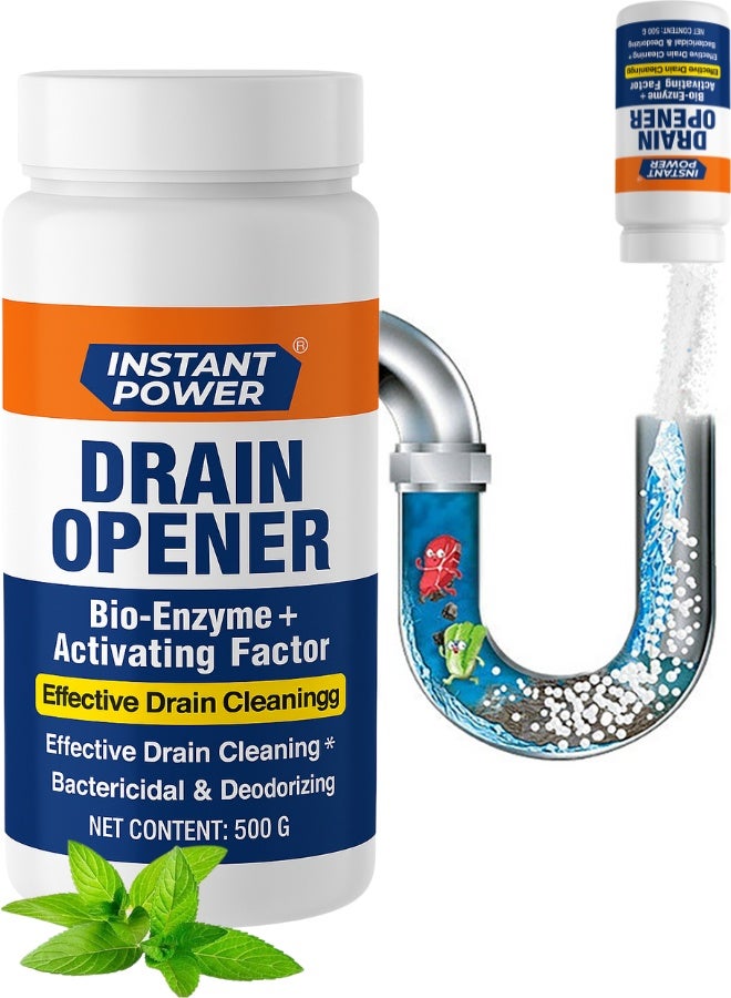 إنستانت باور منظف ومزيل انسداد المواسير القوي 500 جم – إنزيمات حيوية وعوامل نشطة، لإزالة انسداد الأحواض والمراحيض والمواسير بسرعة – قاتل للبكتيريا ومزيل للروائح - Image 2