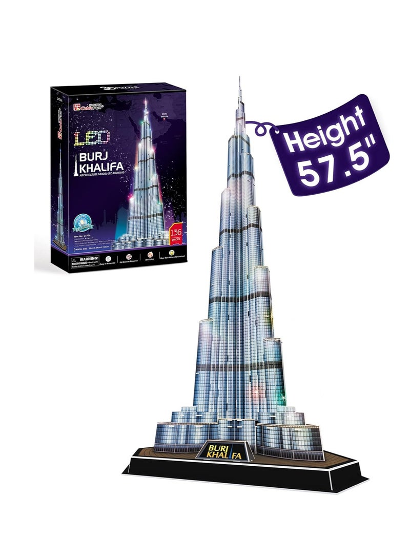 Cubic Fun 3D Puzzle Led Burj Khalifa 136pcs L133H - Image 1