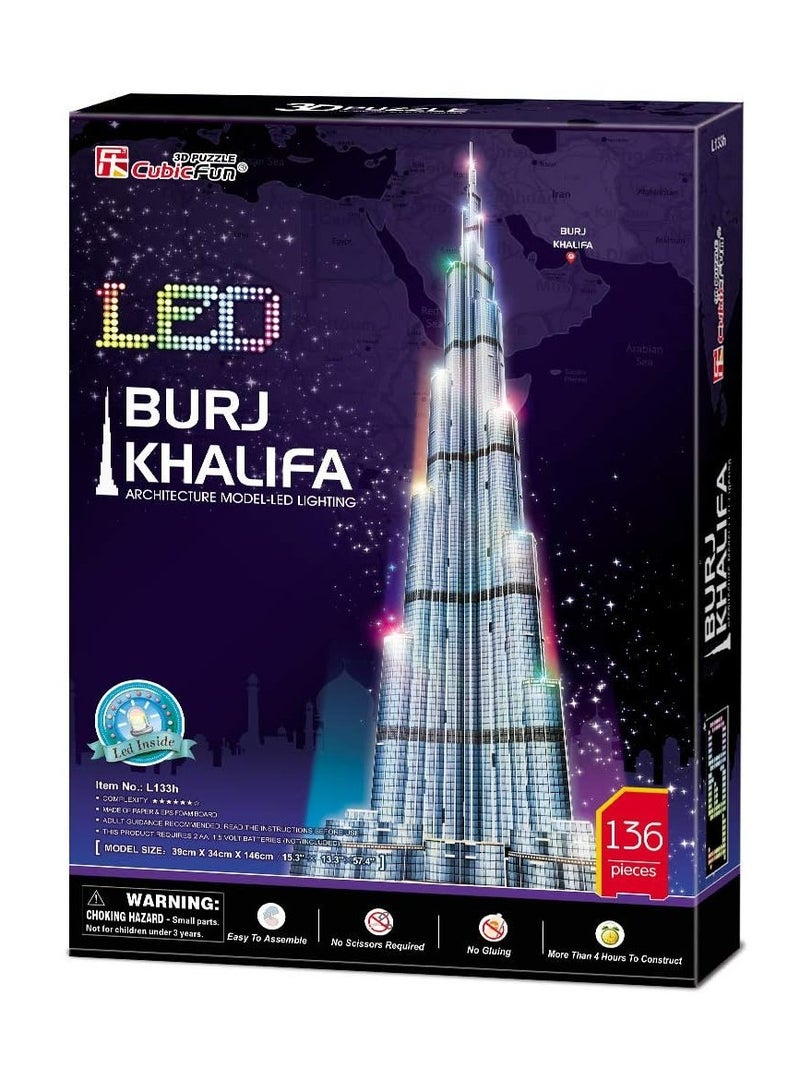 Cubic Fun 3D Puzzle Led Burj Khalifa 136pcs L133H - Image 2
