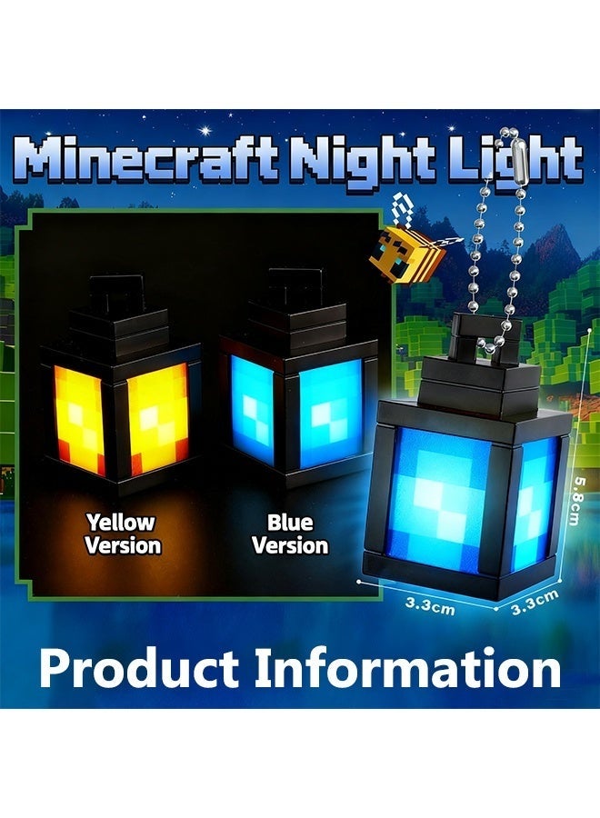Minecraft Mini Night Light Portable Rechargeable LED Keychain Lamp for Gamers, Kids Bedroom, Desk Decor, and Backpack Accessory,yellow - Image 5
