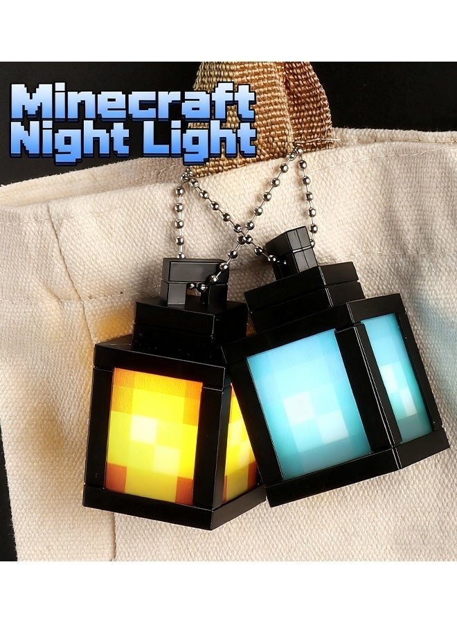 Minecraft Mini Night Light Portable Rechargeable LED Keychain Lamp for Gamers, Kids Bedroom, Desk Decor, and Backpack Accessory,yellow - Image 2