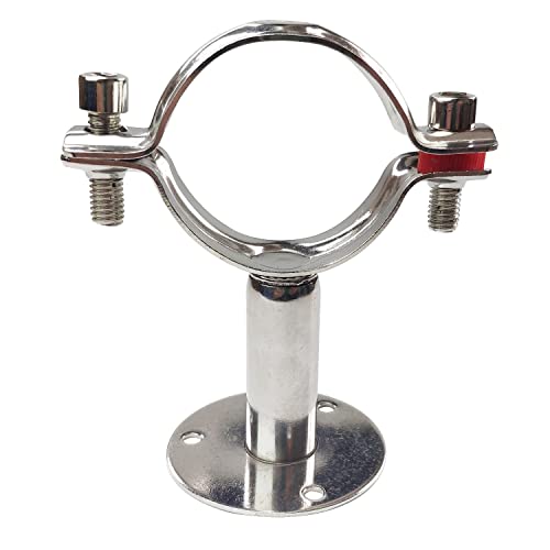 JENSWILL Wall Mount Ceiling Pipe Support 304 Stainless Steel Adjustable Ceiling Pipe Bracket Clamp Pipe Straps Fit for Dia 57mm 2 inch Pipe Tube with Screws - Image 2